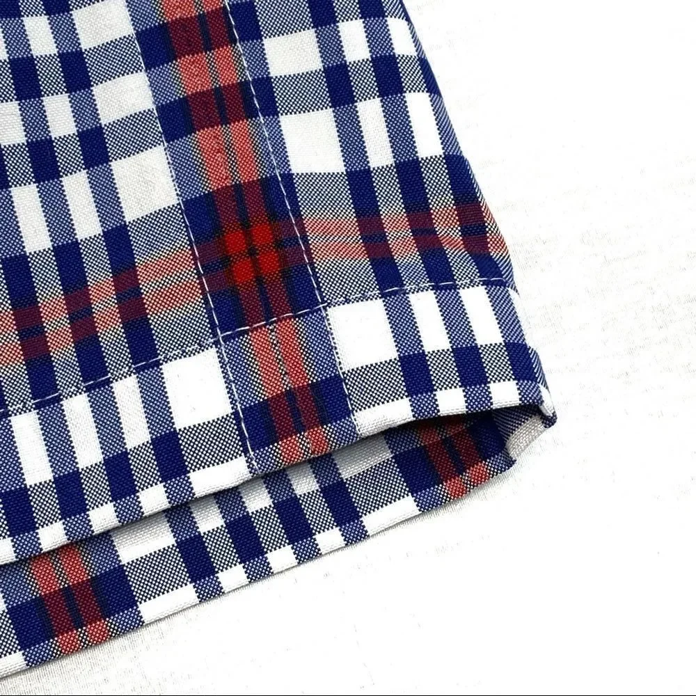 Izod red, white and blue plaid performance golf shorts size 34